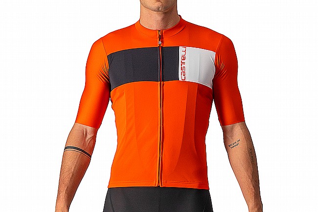 Castelli Mens Prologo 7 Jersey Fiery Red/Light Black-Ivory