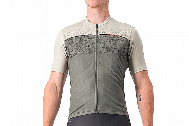 Castelli Mens Unlimited Entrata Jersey Travertine Gray/Forest Gray