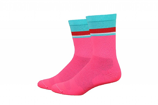 DeFeet Levitator Lite 6 Inch Sock Flamingo Pink w/Neptune