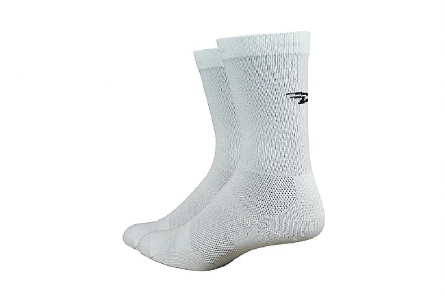DeFeet Levitator Lite 6 Inch Sock White w/Black D-Logo
