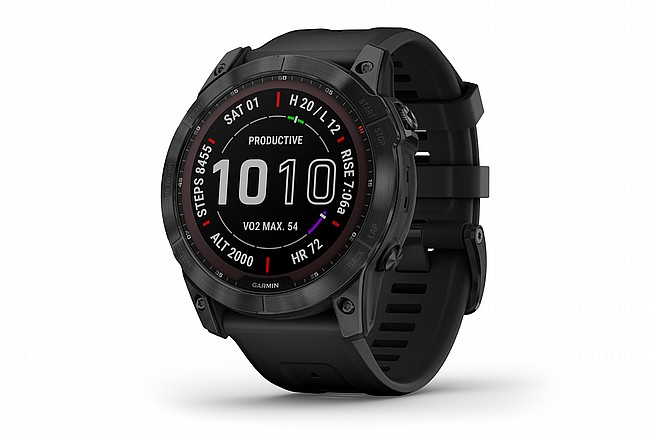 Garmin Fenix 7X Sapphire Solar Titanium GPS Watch Black Titanium/Black Band