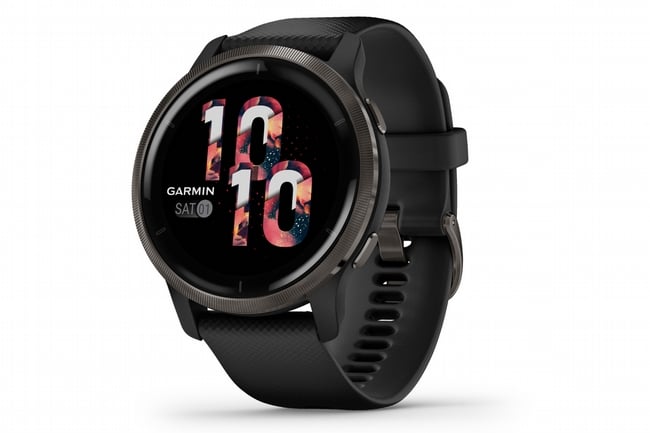 Garmin Venu 2 GPS Smartwatch Slate Bezel w/Black Case and Silicone Band
