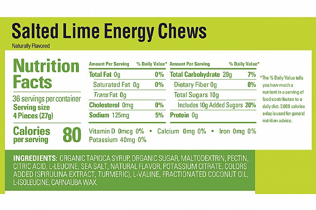 GU Energy Chews (Box of 18 Sticks) Salted Lime