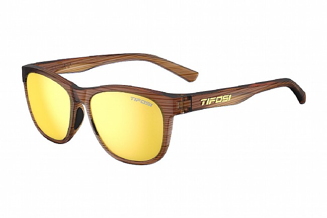 Tifosi Swank Sunglasses Woodgrain, Smoke Yellow