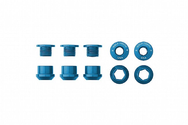 Wolf Tooth Components Set of 5 Alloy Chainring Bolts for 1x Drivetrains Blue
